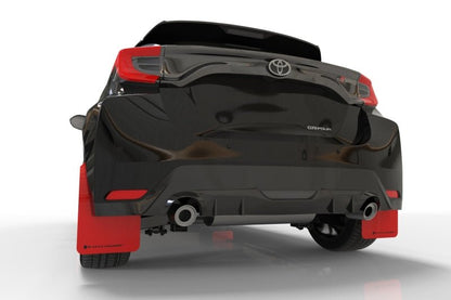 Rally Armor 20 - 23 GR Supra Yaris Hatchback Red Mud Flap w/ Black Logo | MF74 - UR - RD/BLK - JDMuscleMudflapsralMF74-UR-RD/BLK