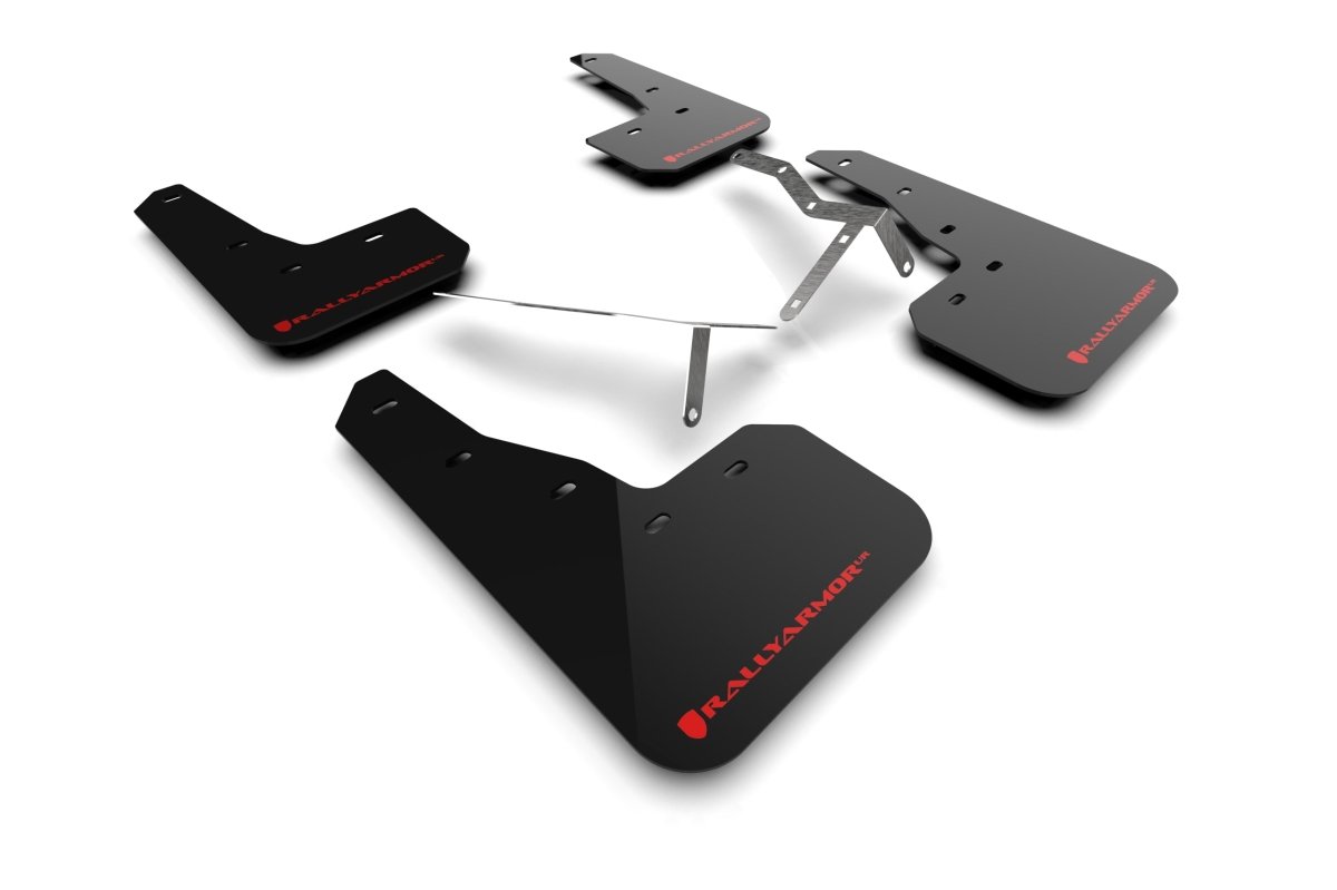 Rally Armor 2022 Honda Civic | Incl. Si/Sport/Touring UR Black Mud Flap w/ Red Logo | MF90 - UR - BLK/RD - JDMuscleMudflapsralMF90-UR-BLK/RD