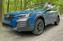 Rally Armor 2022+ Outback Wilderness Black Mud Flap White Logo | MF76-UR-BLK/WH - JDMuscleMudflapsralMF76-UR-BLK/WH