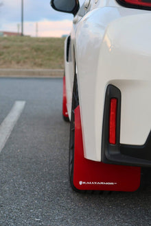 Rally Armor [2023 GR Corolla] Red UR Mud Flap w/ White Logo | MF89 - UR - RD - WH - JDMuscleMudflapsralMF89-UR-RD-WH