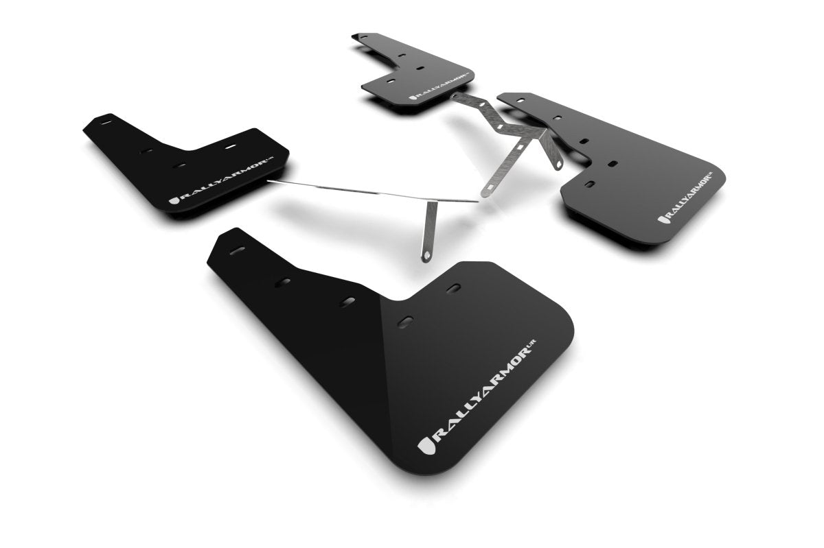 Rally Armor 22 - 23 Civic | Incl. Si/Sport/Touring UR Black Mud Flap w/ White Logo | MF90 - UR - BLK/WH - JDMuscleMudflapsralMF90-UR-BLK/WH
