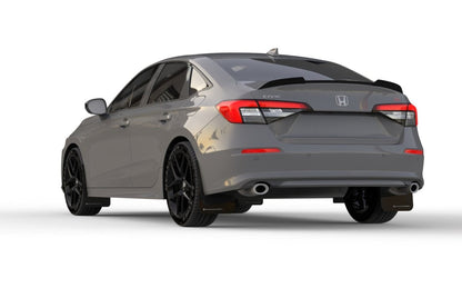 Rally Armor 22 - 23 Civic | Incl. Si/Sport/Touring UR Black Mud Flap w/ White Logo | MF90 - UR - BLK/WH - JDMuscleMudflapsralMF90-UR-BLK/WH