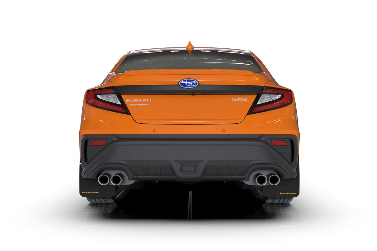 Rally Armor [22 - 26 WRX] Black UR Mud Flap - Metallic Black Logo | MF92 - UR - BLK/MBK - JDMuscleMudflapsralMF92-UR-BLK/MBK