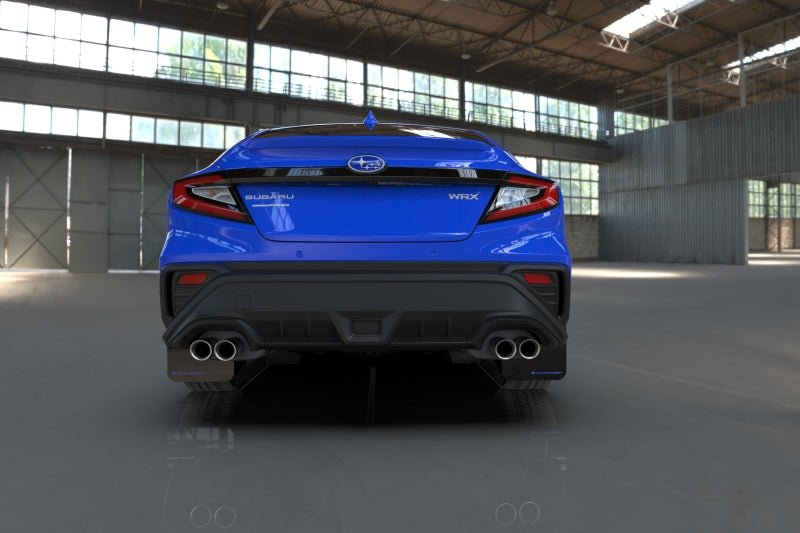 Rally Armor [22 - 26 WRX] Black UR Mud Flap w/ Blue Logo - JDMuscleMudflapsralMF92-UR-BLK/BL
