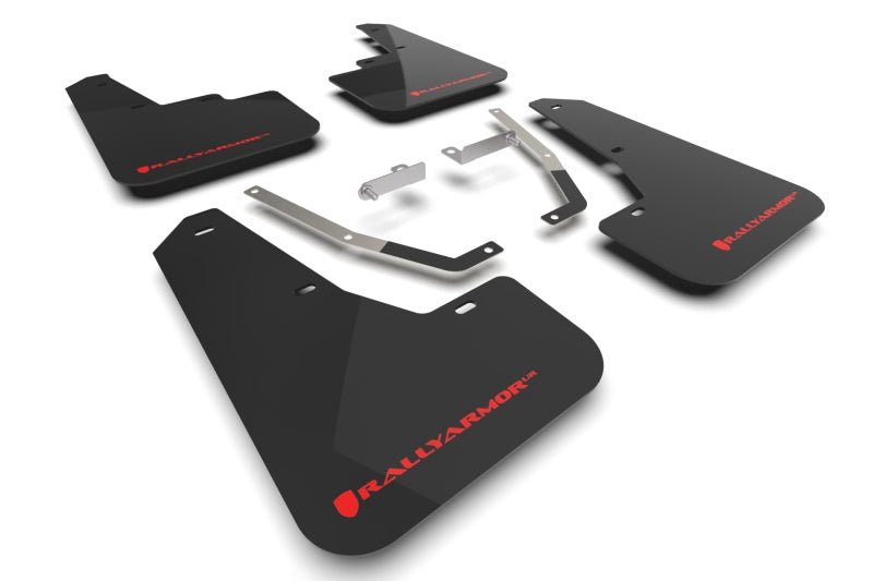 Rally Armor [24 - 25 Crosstrek] Black UR Mud Flap Red Logo | MF106 - UR - BLK - RD - JDMuscleMudflapsralMF106-UR-BLK-RD