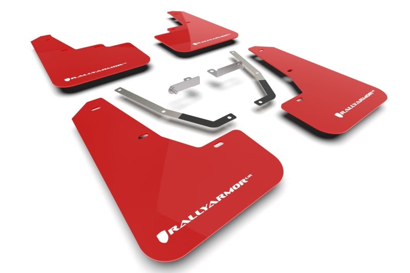 Rally Armor [24 Subaru Crosstrek] Red UR Mud Flap White Logo