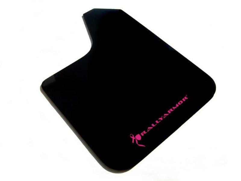 Rally Armor Basic Black Mud Flap With Pink Logo - Universal | MF12-BAS-BCPK - JDMuscleMudflapsralMF12-BAS-BCPK