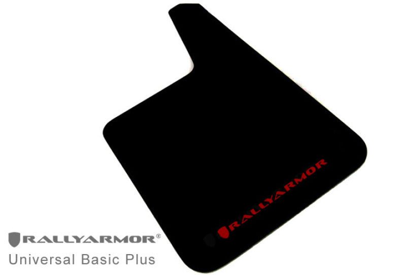 Rally Armor Basic Plus Black Mud Flap w/ Red Logo Universal | MF20-BAS-RD - JDMuscleMudflapsralMF20-BAS-RD
