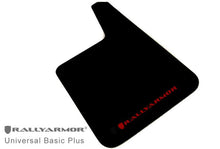Rally Armor Basic Plus Black Mud Flap w/ Red Logo Universal | MF20-BAS-RD - JDMuscleMudflapsralMF20-BAS-RD