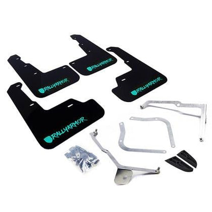 Rally Armor Black Mud Flap Teal Logo WRX/STI Sedan 15-21 | MF32-UR-BLK/TL-X - JDMuscleMudflapsMF32-UR-BLK/TL-X