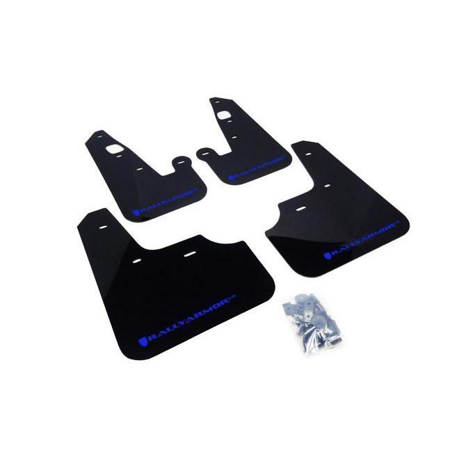 Rally Armor Black Mud Flap w/ Blue Logo Mitsubishi Lancer 2007-2014-MF8-UR-BLK/BL-MF8-UR-BLK/BL-Mudflaps-Rally Armor-JDMuscle