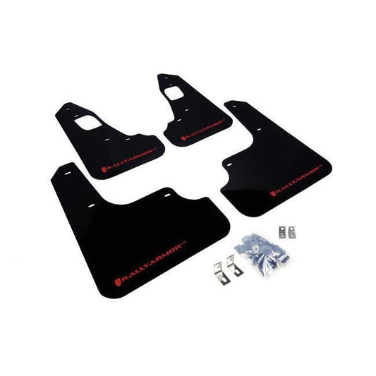 Rally Armor Black Mud Flap w/ Red Logo Mitsubishi EVO X-MF10-UR-BLK/RD-MF10-UR-BLK/RD-Mudflaps-Rally Armor-JDMuscle