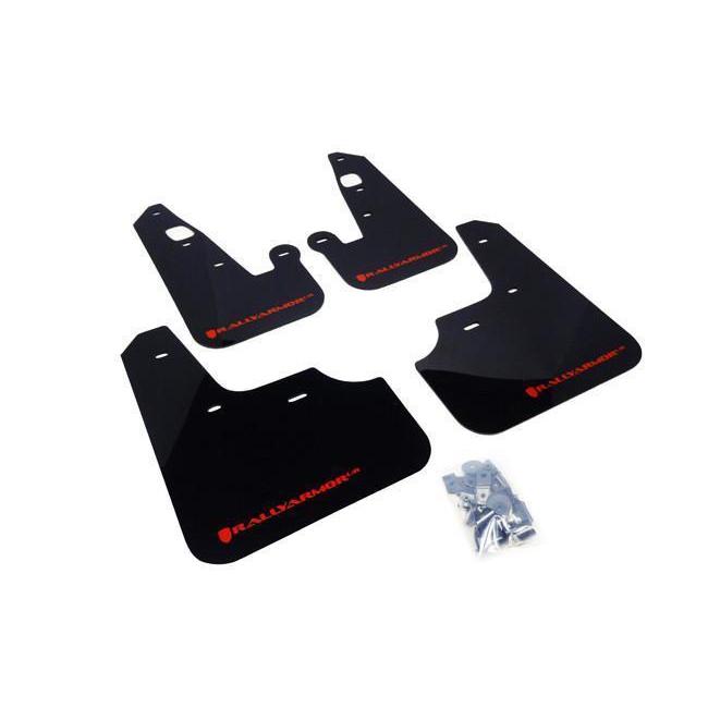 Rally Armor Black Mud Flap w/ Red Logo Mitsubishi Lancer 2007-2015-MF8-UR-BLK/RD-MF8-UR-BLK/RD-Mudflaps-Rally Armor-JDMuscle