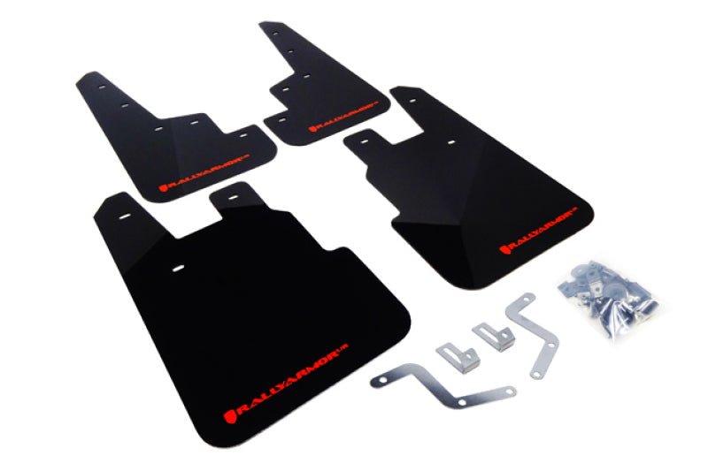 Rally Armor Black Mud Flap w/ Red Logo Subaru Forester 2014+ | MF28-UR-BLK/RD - JDMuscleMudflapsralMF28-UR-BLK/RD