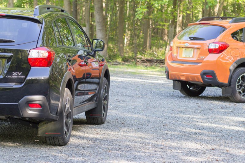 Rally Armor Black Mud Flap w/ Red Logo Subaru XV Crosstrek 2013-2017 | MF26-UR-BLK/RD - JDMuscleMudflapsralMF26-UR-BLK/RD