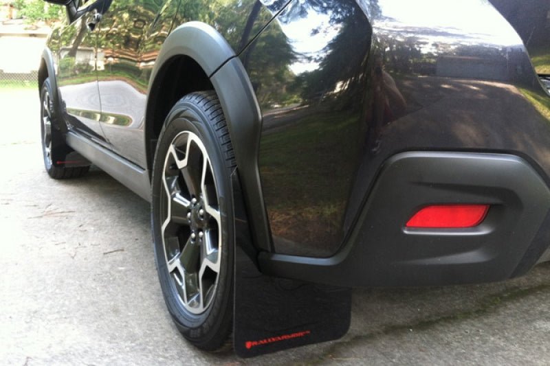 Rally Armor Black Mud Flap w/ Red Logo Subaru XV Crosstrek 2013-2017 | MF26-UR-BLK/RD - JDMuscleMudflapsralMF26-UR-BLK/RD