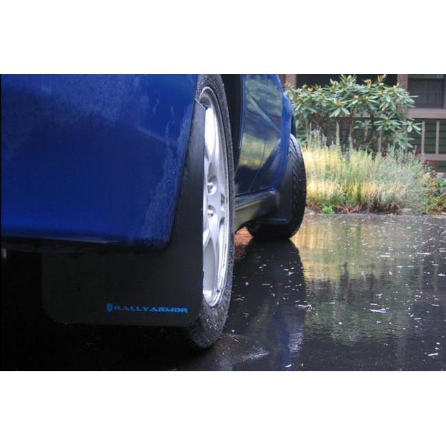 Rally Armor Classic Black Mud Flap w/ Blue Logo 2002-2007 Subaru WRX / STI / RS / 2.5i-MF1-BL-MF1-BL-Mudflaps-Rally Armor-JDMuscle