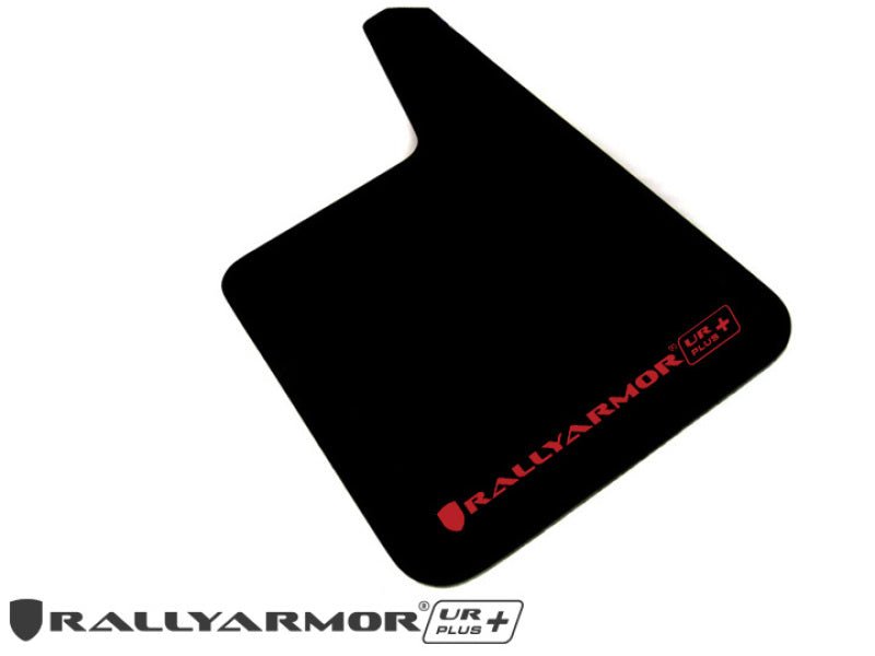 Rally Armor Larger UR Plus Black Mud Flap w/ Red Logo Universal | MF20-URP-BLK/RD - JDMuscleMudflapsralMF20-URP-BLK/RD