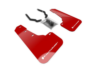 Rally Armor Lift/AT Red UR Mud Flap w/ White Logo Front Only Subaru Crosstrek 2018+ | MF46-FTLT-RD/WH - JDMuscleMudflapsralMF46-FTLT-RD/WH