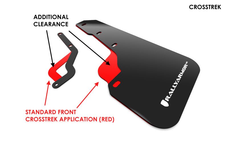 Rally Armor Lift/AT Red UR Mud Flap w/ White Logo Front Only Subaru Crosstrek 2018+ | MF46-FTLT-RD/WH - JDMuscleMudflapsralMF46-FTLT-RD/WH