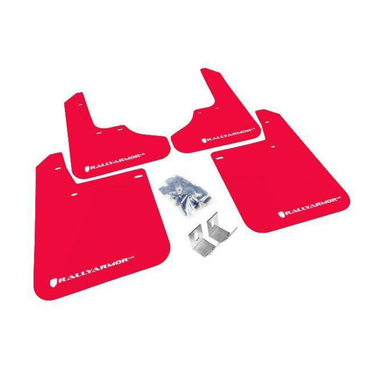 Rally Armor Red Mud Flap w/ White Logo Subaru Impreza 1993-2001-MF2-UR-RD/WH-MF2-UR-RD/WH-Mudflaps-Rally Armor-JDMuscle