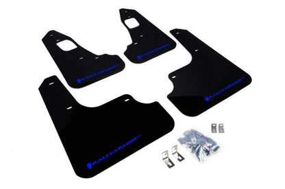 Rally Armor UR Black Mud Flap w/ Blue Logo Mitsubishi EVO X 2008+ | MF10-UR-BLK/BL - JDMuscleMudflapsralMF10-UR-BLK/BL