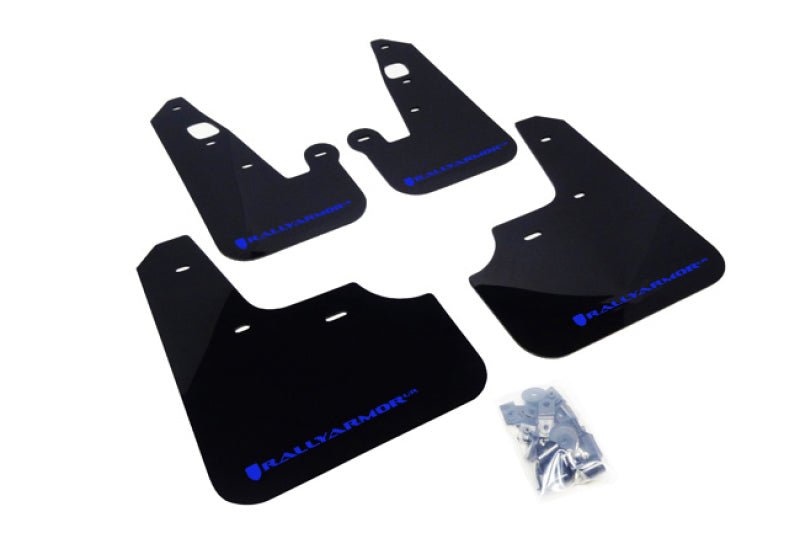 Rally Armor UR Black Mud Flap w/ Blue Logo Mitsubishi Lancer 2007-2017 | MF8-UR-BLK/BL - JDMuscleMudflapsralMF8-UR-BLK/BL