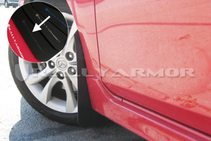 Rally Armor UR Black Mud Flap w/ Grey Logo Mazda Mazdaspeed3 2010-2013 | MF17-UR-BLK/GRY - JDMuscleMudflapsralMF17-UR-BLK/GRY