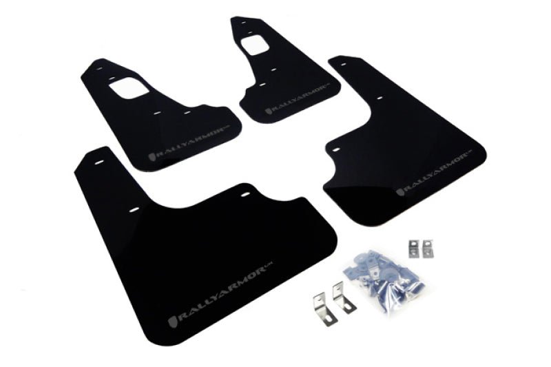Rally Armor UR Black Mud Flap w/ Grey Logo Mitsubishi EVO X 2008-2017 | MF10-UR-BLK/GRY - JDMuscleMudflapsralMF10-UR-BLK/GRY