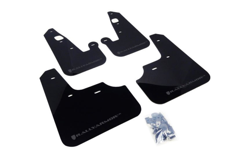 Rally Armor UR Black Mud Flap w/ Grey Logo Mitsubishi Lancer 2007-2017 | MF8-UR-BLK/GRY - JDMuscleMudflapsralMF8-UR-BLK/GRY