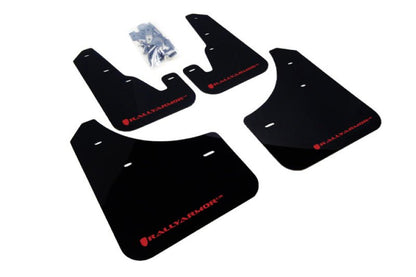 Rally Armor UR Black Mud Flap w/ Red Logo Mazda Mazdaspeed3 2004-2009 | MF9-UR-BLK/RD - JDMuscleMudflapsralMF9-UR-BLK/RD