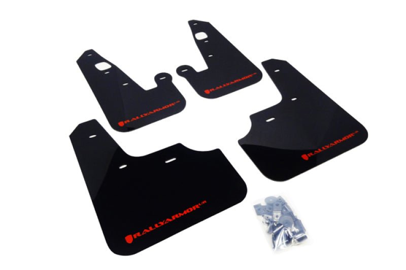 Rally Armor UR Black Mud Flap w/ Red Logo Mitsubishi Lancer 2007-2017 | MF8-UR-BLK/RD - JDMuscleMudflapsralMF8-UR-BLK/RD