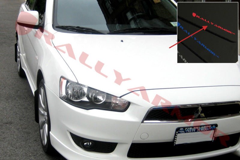 Rally Armor UR Black Mud Flap w/ Red Logo Mitsubishi Lancer 2007-2017 | MF8-UR-BLK/RD - JDMuscleMudflapsralMF8-UR-BLK/RD