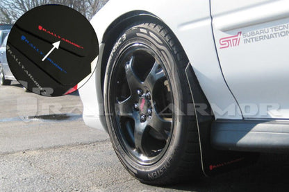Rally Armor UR Black Mud Flap w/ Red Logo Subaru Impreza 1993-2001 | MF2-UR-BLK/RD - JDMuscleMudflapsralMF2-UR-BLK/RD