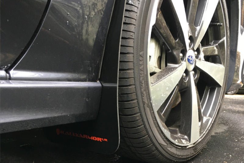 Rally Armor UR Black Mud Flap w/ Red Logo Subaru Impreza 2017-2022 | MF45-UR-BLK/RD - JDMuscleMudflapsralMF45-UR-BLK/RD