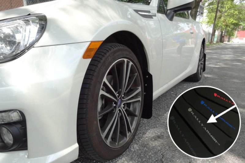 Rally Armor UR Black Mud Flap w/ Silver Logo Scion FR-S 2013-2016 / Subaru BRZ 2013+ | MF23-UR-BLK/SIL - JDMuscleMudflapsralMF23-UR-BLK/SIL