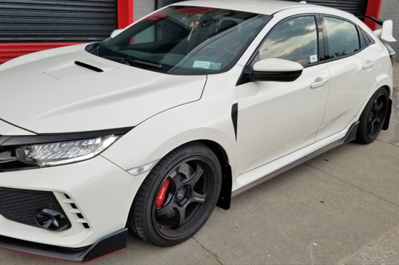 Rally Armor UR Black Mud Flap w/ White Logo Honda Civic Type R 2017-2018 | MF47-UR-BLK/WH - JDMuscleMudflapsralMF47-UR-BLK/WH