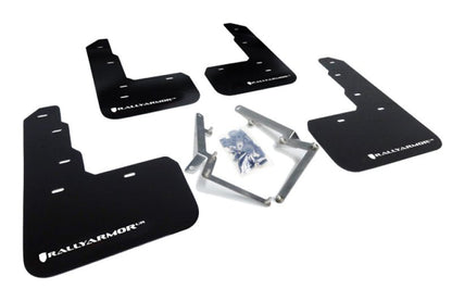 Rally Armor UR Black Mud Flap w/ White Logo Honda Civic Type R 2017-2018 | MF47-UR-BLK/WH - JDMuscleMudflapsralMF47-UR-BLK/WH