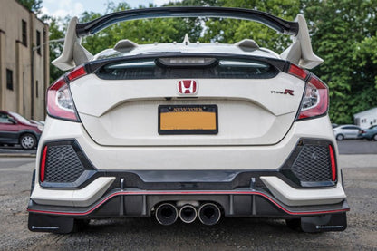 Rally Armor UR Black Mud Flap w/ White Logo Honda Civic Type R 2017-2018 | MF47-UR-BLK/WH - JDMuscleMudflapsralMF47-UR-BLK/WH
