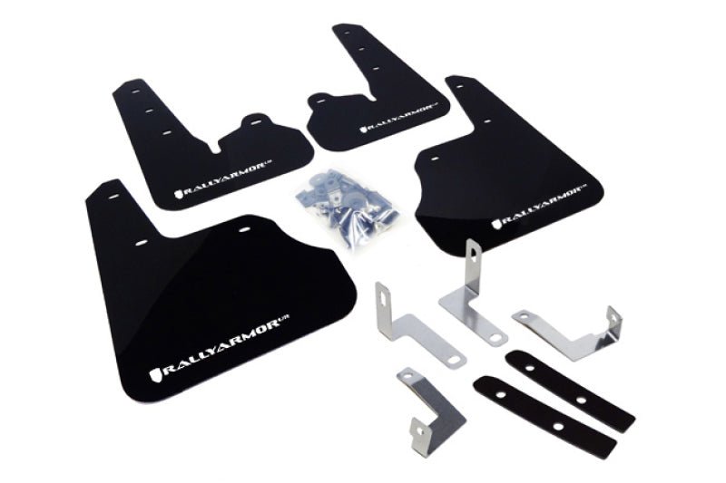 Rally Armor UR Black Mud Flap w/ White Logo Subaru Impreza 2012-2016 | MF22-UR-BLK/WH - JDMuscleMudflapsralMF22-UR-BLK/WH