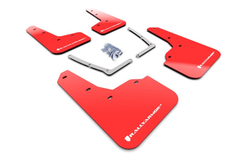 Rally Armor UR Red Mud Flap w/ White Logo Honda Civic Si 2016-21 | MF50-UR-RD/WH - JDMuscleMudflapsralMF50-UR-RD/WH