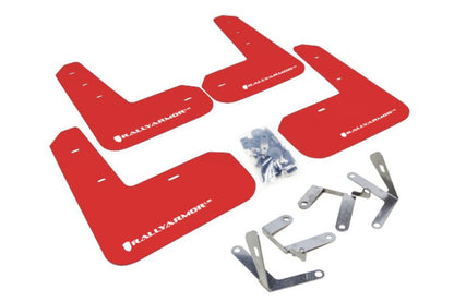 Rally Armor UR Red Mud Flap w/ White Logo Scion FR-S 2013-2016 / Subaru BRZ 2013+ | MF23-UR-RD/WH - JDMuscleMudflapsralMF23-UR-RD/WH