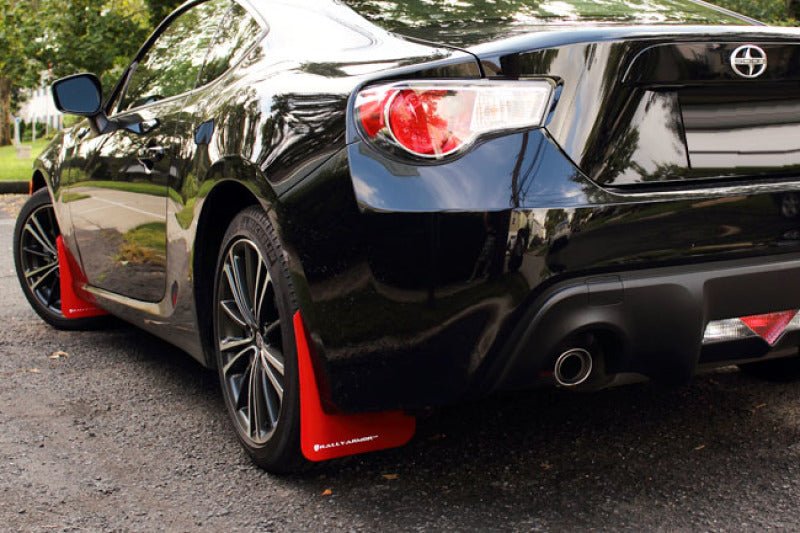 Rally Armor UR Red Mud Flap w/ White Logo Scion FR-S 2013-2016 / Subaru BRZ 2013+ | MF23-UR-RD/WH - JDMuscleMudflapsralMF23-UR-RD/WH