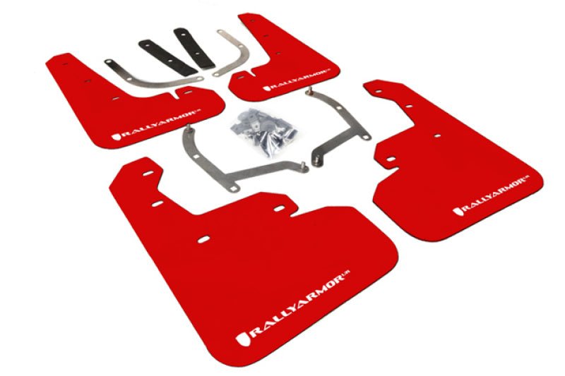 Rally Armor UR Red Mud Flap w/ White Logo Subaru Impreza 2017+ | MF45-UR-RD/WH - JDMuscleMudflapsralMF45-UR-RD/WH