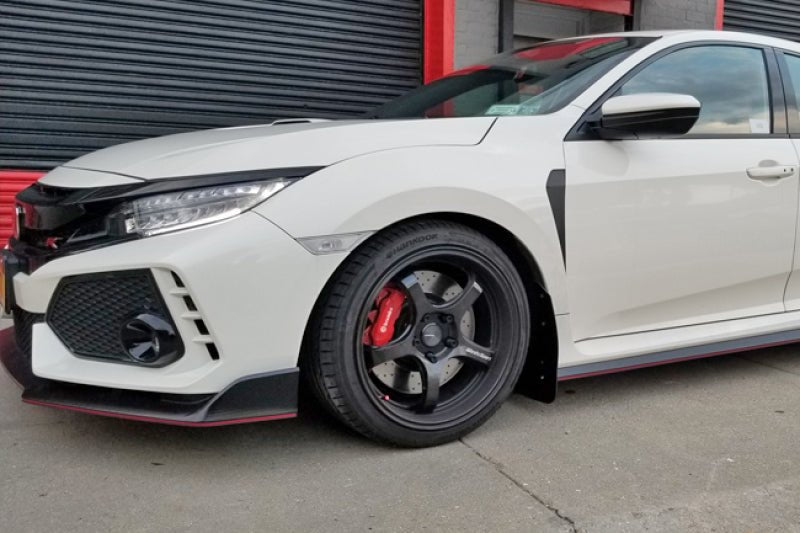 Rally Armor UR White Mud Flap w/ Red Logo Honda Civic Type R 2017-21 | MF47-UR-WH/RD - JDMuscleMudflapsralMF47-UR-WH/RD