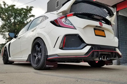 Rally Armor UR White Mud Flap w/ Red Logo Honda Civic Type R 2017-21 | MF47-UR-WH/RD - JDMuscleMudflapsralMF47-UR-WH/RD