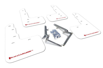 Rally Armor UR White Mud Flap w/ Red Logo Honda Civic Type R 2017-21 | MF47-UR-WH/RD - JDMuscleMudflapsralMF47-UR-WH/RD