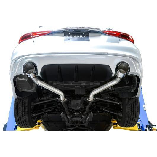 Remark Axle Back Exhaust w/Burnt Stainless Single Wall Tip Infiniti Q50 2014+-RO-TTQ5-S-Axle Back Exhausts-Remark-JDMuscle