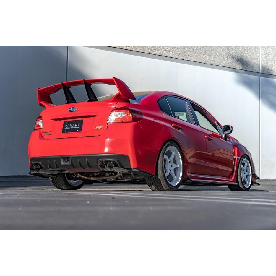 Remark Boso Axle Back Exhaust w/ Burnt Stainless Single Wall Tip Subaru WRX / STI 2015-2020-RO-TTVA-SL-Axle Back Exhausts-Remark-JDMuscle