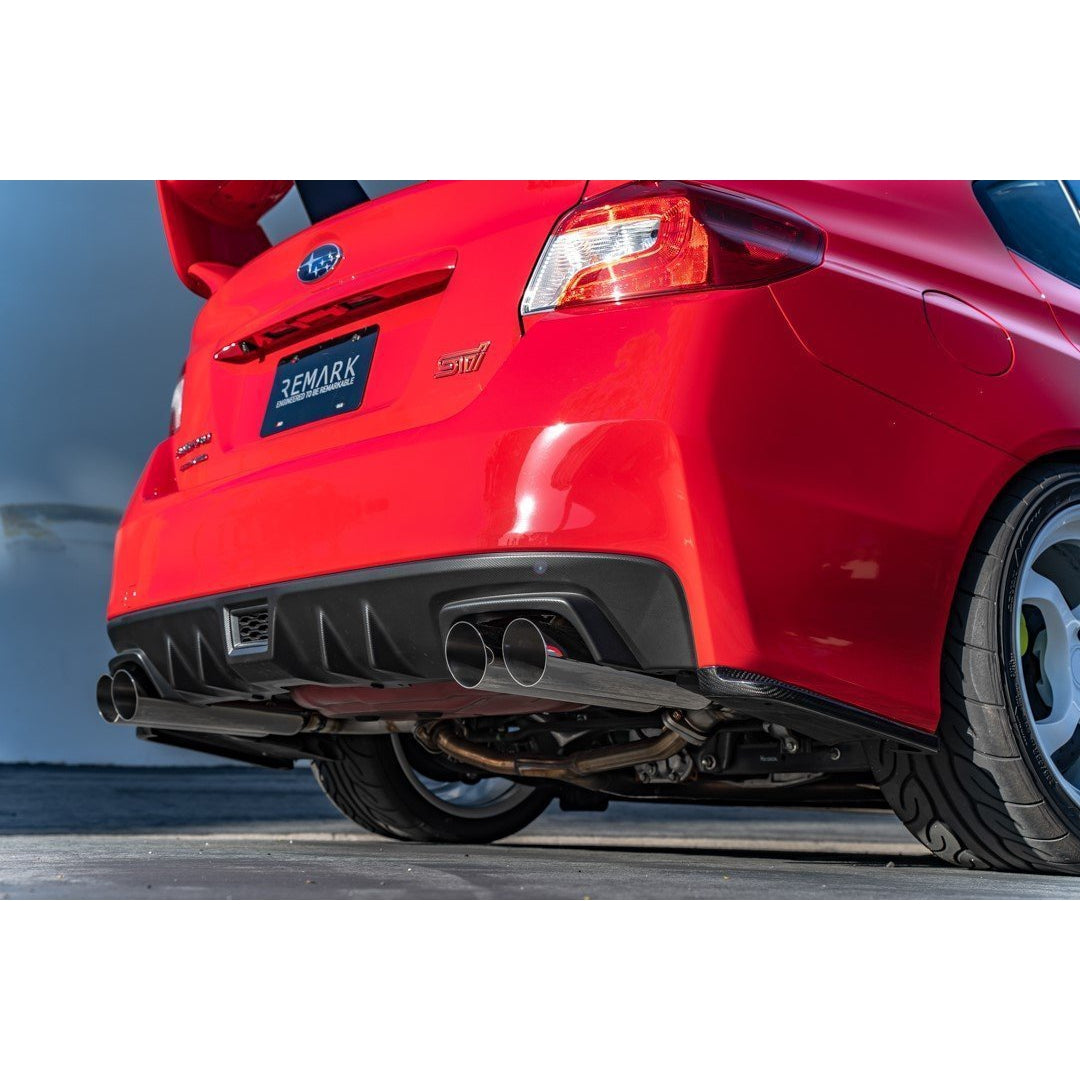 Remark Boso Axle Back Exhaust w/ Burnt Stainless Single Wall Tip Subaru WRX / STI 2015-2020-RO-TTVA-SL-Axle Back Exhausts-Remark-JDMuscle